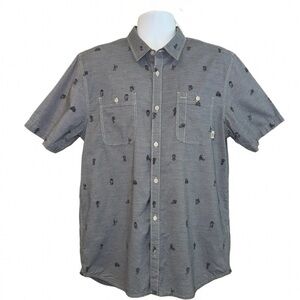 Vans “Off The Wall” Chambray Button-Up Shirt | Skate Icons Embroidery | Size L